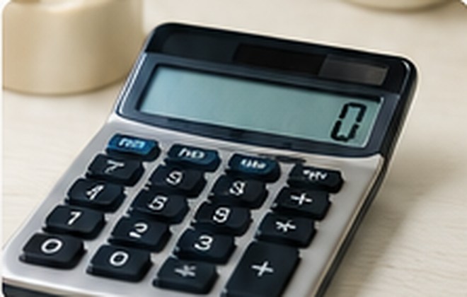 Calculator on a desk