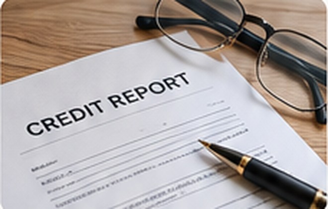 Paper credit report on a desk